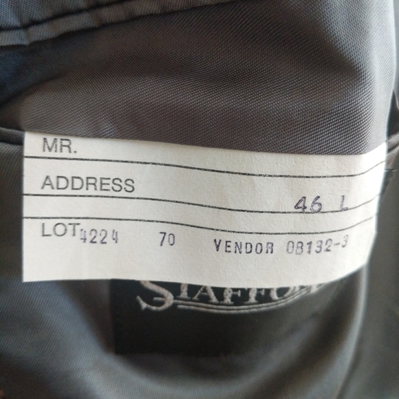 Stafford 46L Gray Rust Windowpane Plaid Wool - Picture 5 of 16